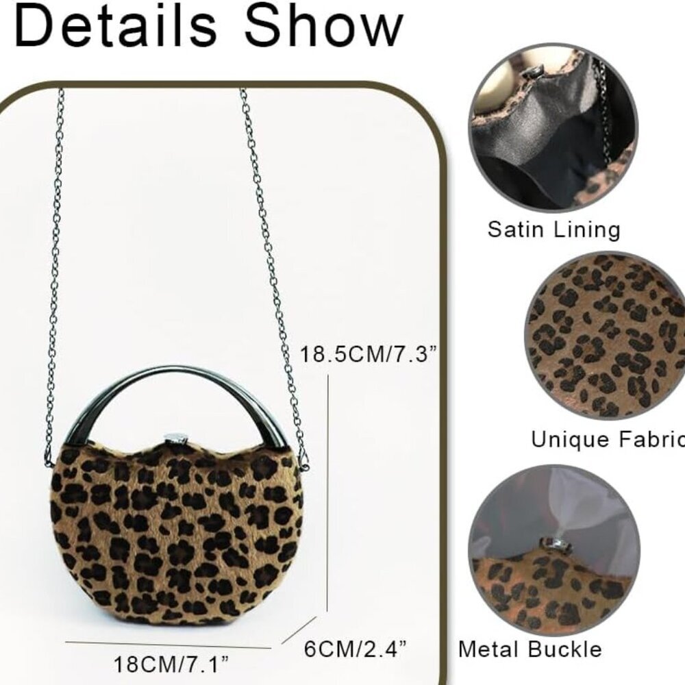 Versatile Leopard Print Evening Bag - Top Handle … - image 2